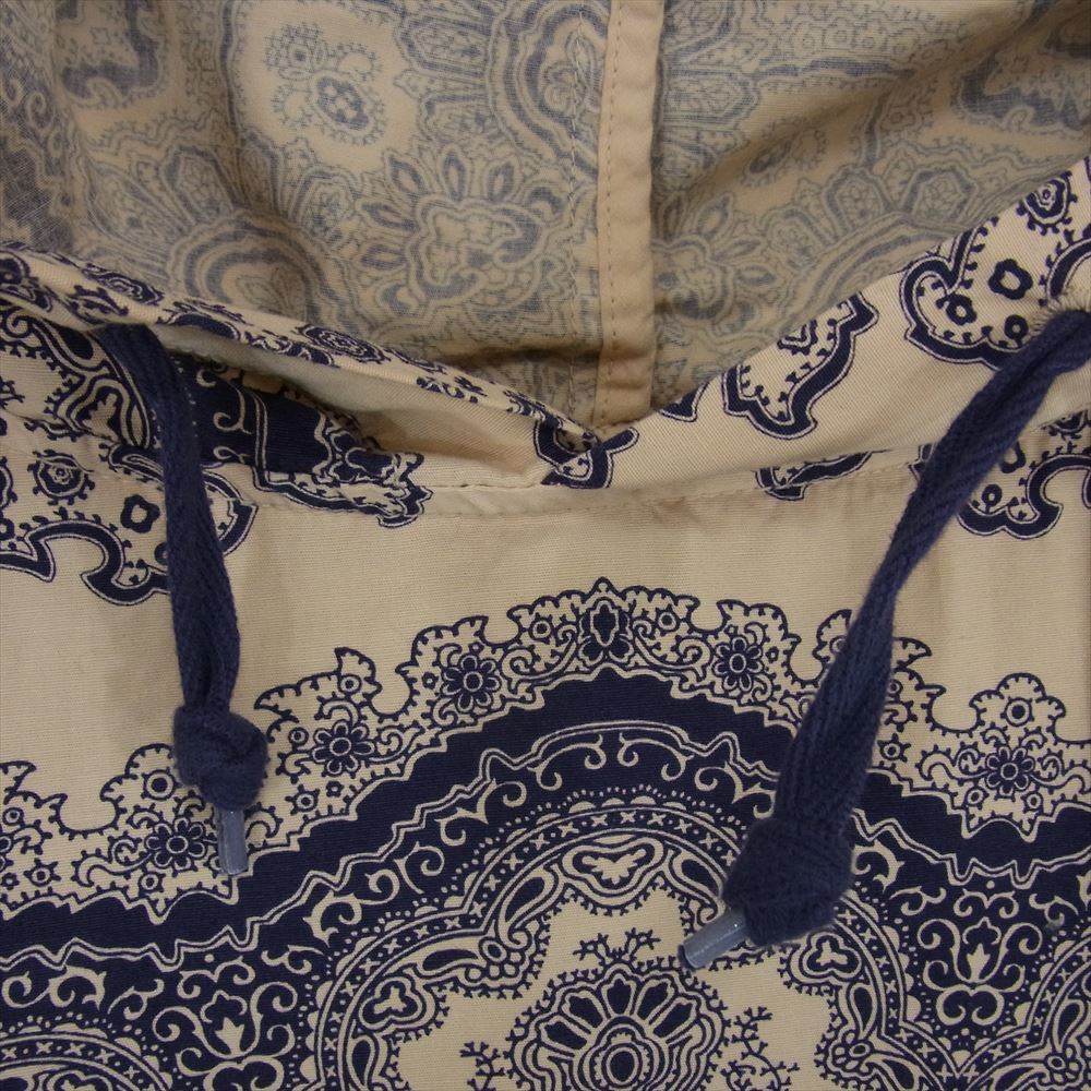 TENDERLOIN テンダーロイン 16SS T-PAISLEY HOODED NAVY ペイズリー フーデッド パーカー ネイビー系 S【美品】【中古】