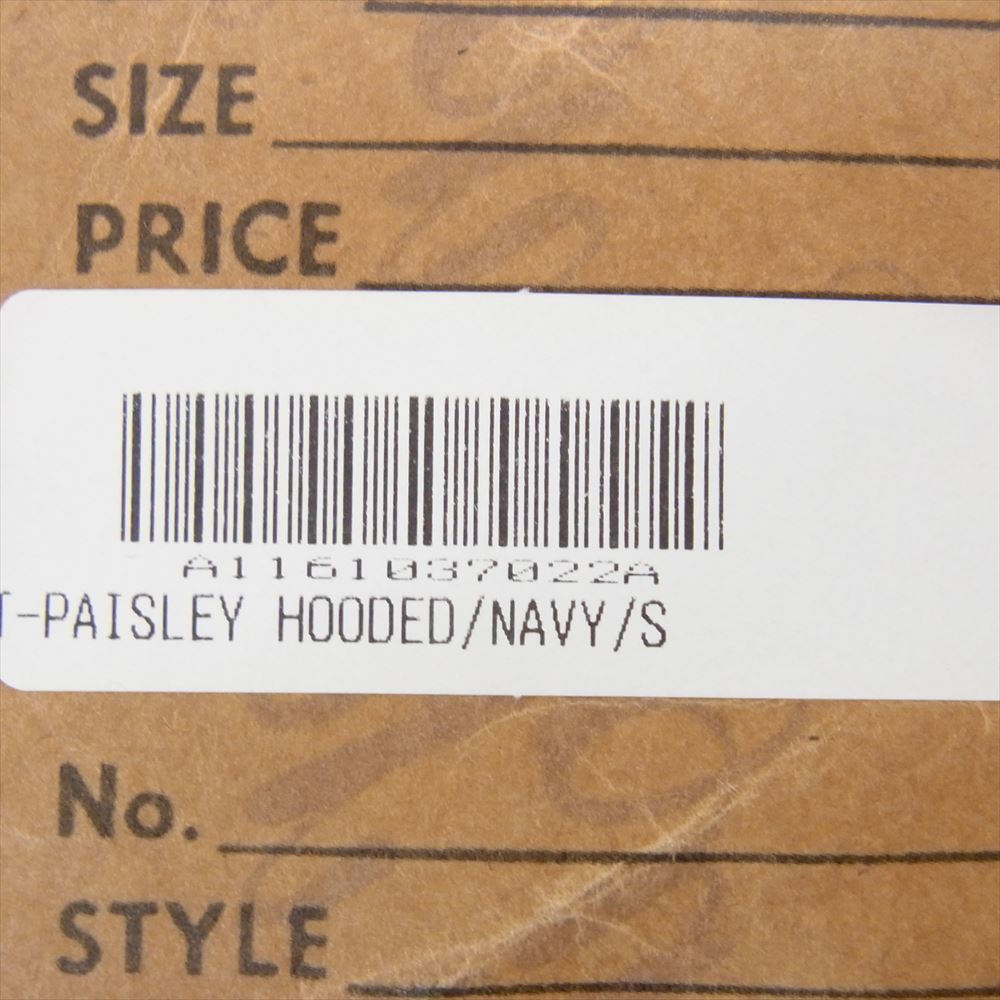 TENDERLOIN テンダーロイン 16SS T-PAISLEY HOODED NAVY ペイズリー フーデッド パーカー ネイビー系 S【美品】【中古】