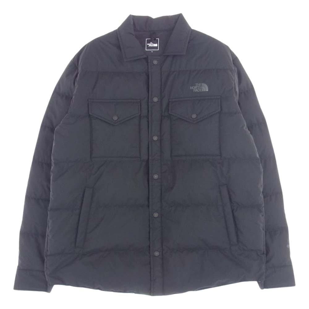 THE NORTH FACE ノースフェイス ND92263 WS Zepher Shell Shirt 高機能ダウン ウィンドストッパー ゼファー シェル シャツ ブラック系 L【中古】