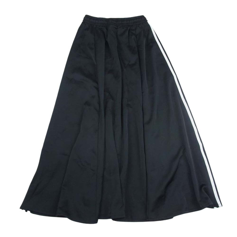 adidas アディダス FL0039 LONG SATIN SKIRT 3ストライプ サイドライン ロング サテン スカート ブラック系【中古】