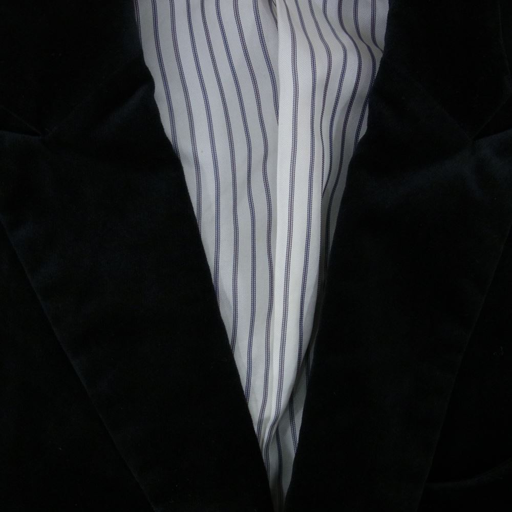 EDIFICE エディフィス ベロア ベルベット 別珍 2B シングル テーラードジャケット ブラック系 38【中古】