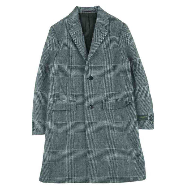 URBAN RESEARCH アーバンリサーチ UR87-17B003 120s FINE WOOL BLEND グレンチェック シャギー ウール ブレンド チェスター コート グレー系 S【中古】