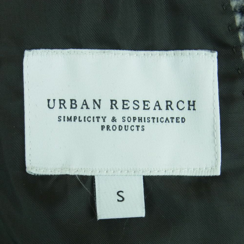 URBAN RESEARCH アーバンリサーチ UR87-17B003 120s FINE WOOL BLEND グレンチェック シャギー ウール ブレンド チェスター コート グレー系 S【中古】