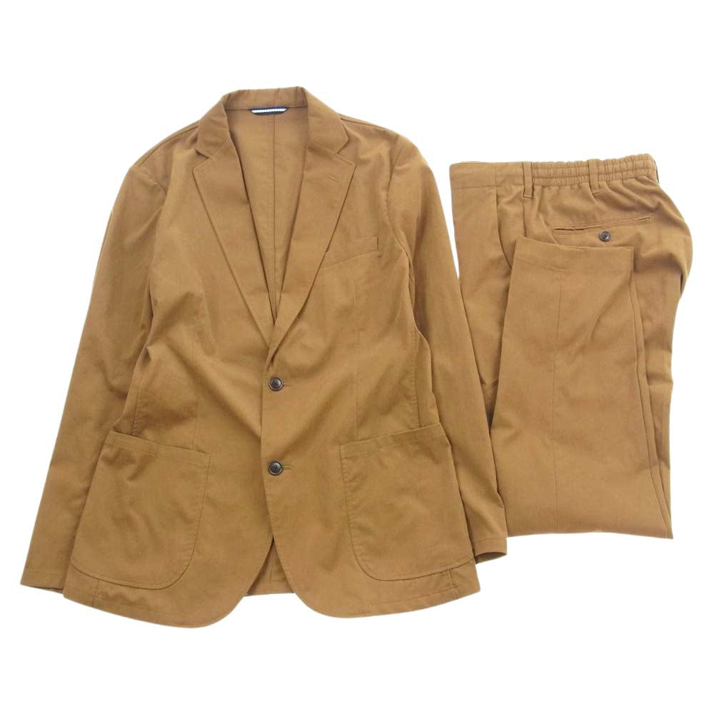 SHIPS シップス ピケ織り 2B テーラード ジャケット イージーパンツ セットアップ ブラウン系 S【中古】