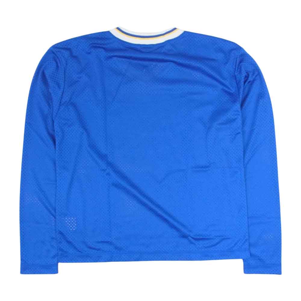 ブラック アイ パッチ BEPW-LT03 COLLEGE LOGO HOCKEY JERSEY カレッジ ロゴ ダブルフェイスメッシュ シャツ ブルー系 S【新古品】【未使用】【中古】