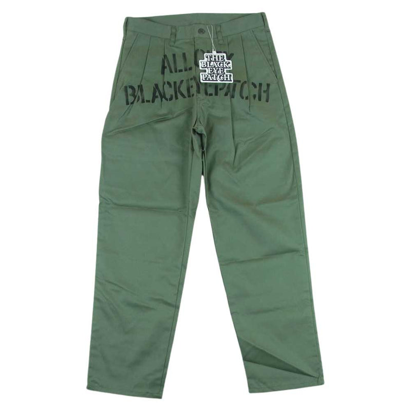 ブラック アイ パッチ 21AW BEPFW21PA14 ALL CITY STENCILED WORK PANTS オール シティ ステンシル ワーク パンツ オリーブ系 M【新古品】【未使用】【中古】