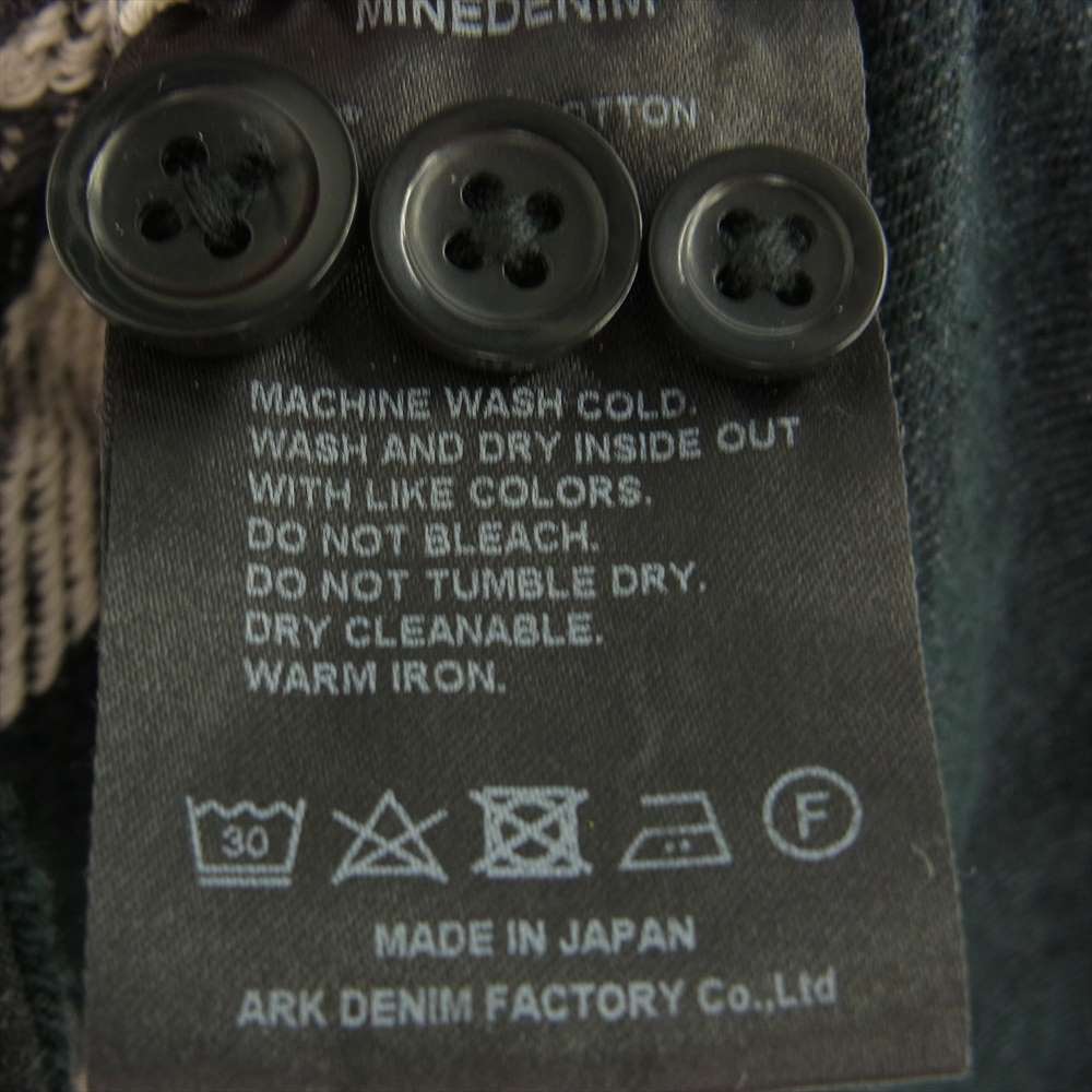 MINEDENIM マインデニム  21AW 2109-5005-97-012 ウォッシュ加工 ヘビーフランネル チェック デニム 切替 ビッグ シャツ ブラック系 ホワイト系 ３【極上美品】【中古】