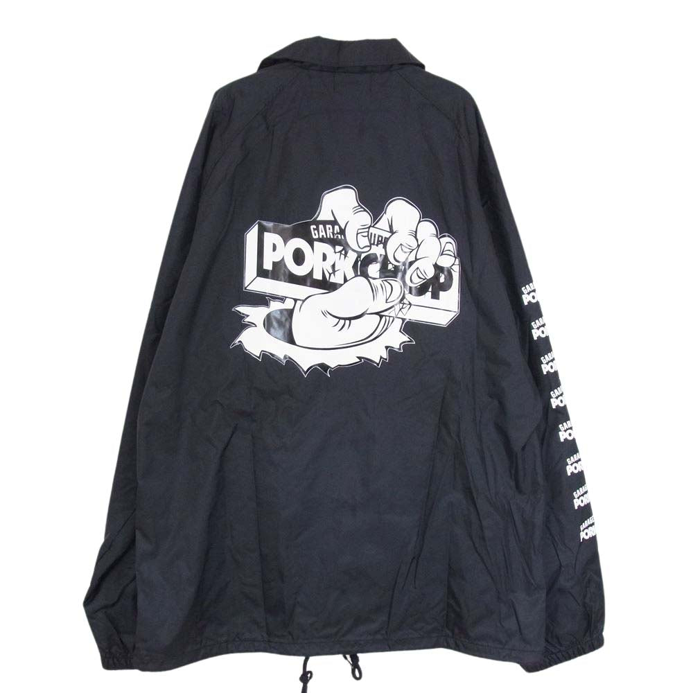 ポークチョップ ナイロン コーチ ジャケット ブラック系 L【中古】