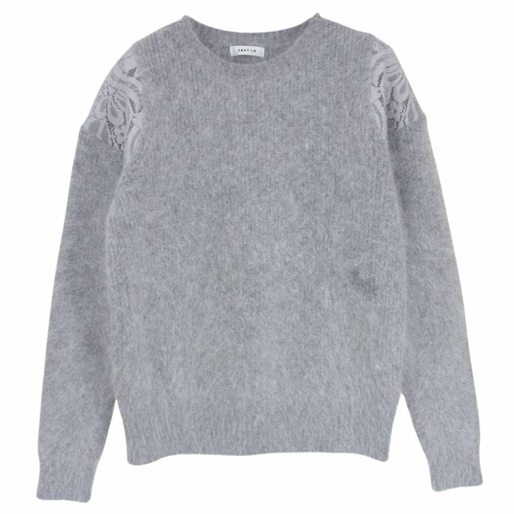 フレイアイディー FWNT145512 レースコンビ アンゴラ ニット グレー系 F【中古】