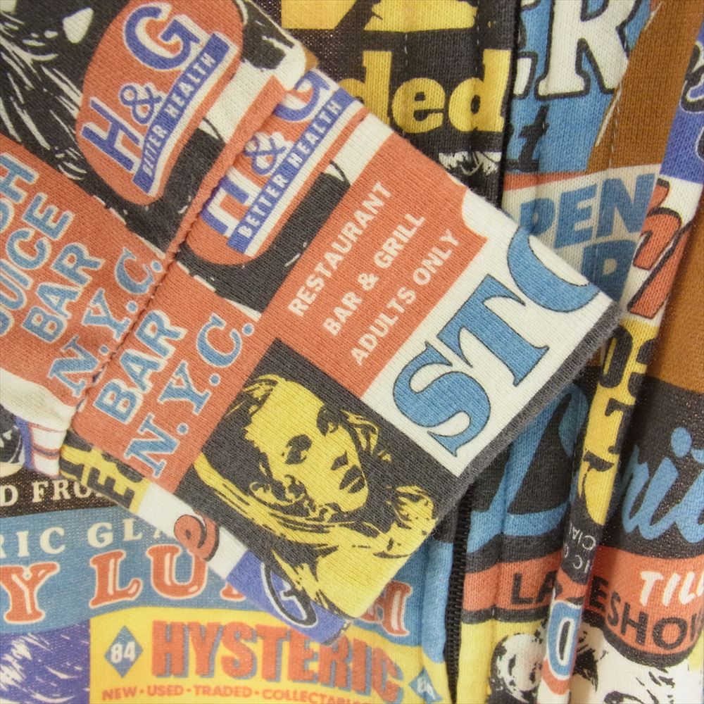 HYSTERIC GLAMOUR ヒステリックグラマー 0221CF06 コミック柄 総柄 ジップ パーカー マルチカラー マルチカラー系 S【中古】