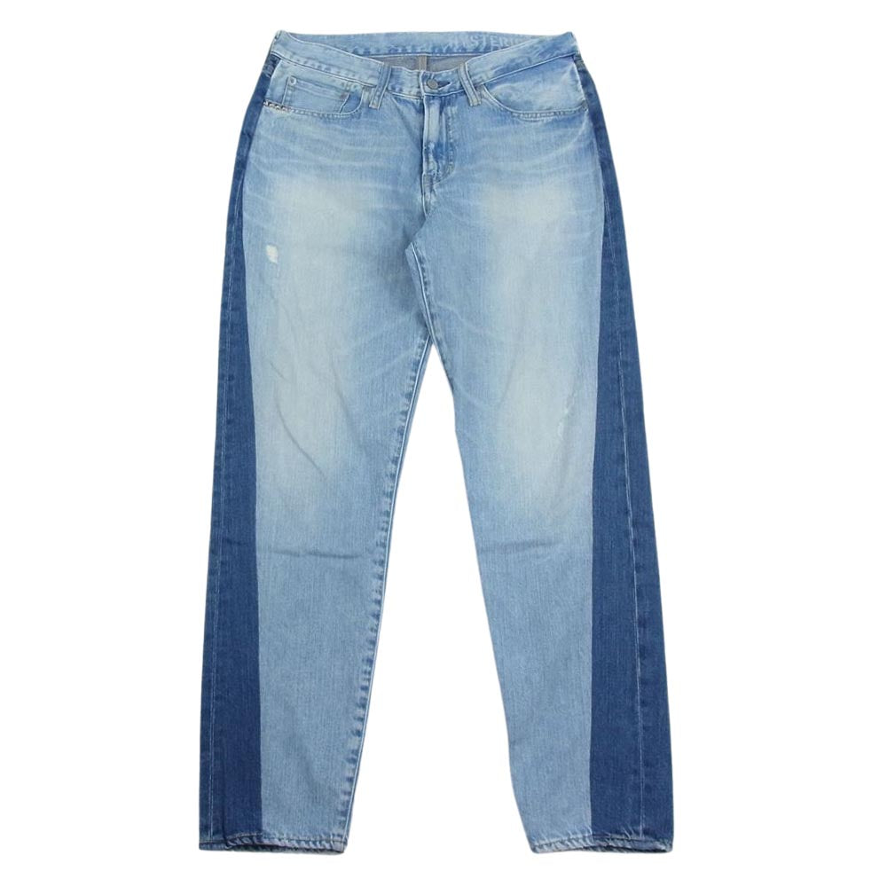 HYSTERIC GLAMOUR ヒステリックグラマー 02172AP08 FBE加工 スタッズ ツートン デニム パンツ インディゴブルー系 30【中古】
