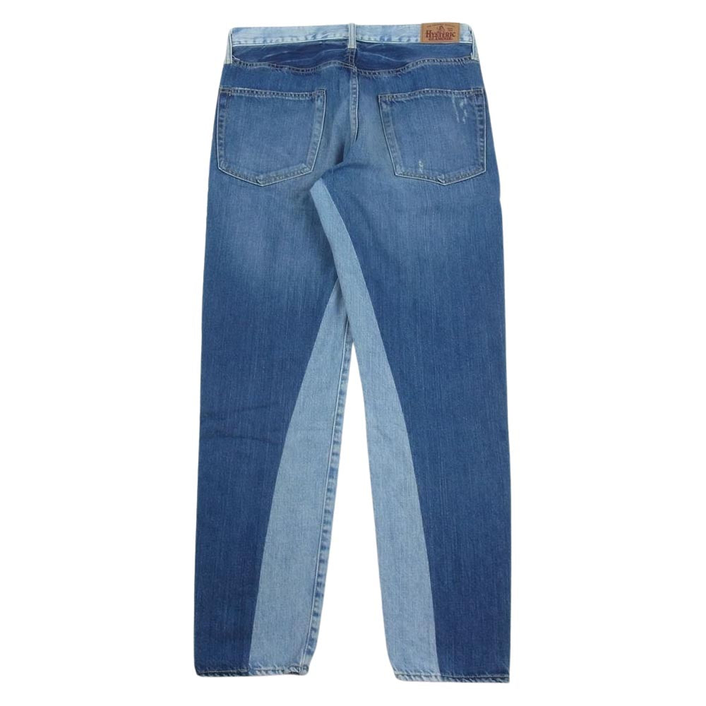 HYSTERIC GLAMOUR ヒステリックグラマー 02172AP08 FBE加工 スタッズ ツートン デニム パンツ インディゴブルー系 30【中古】