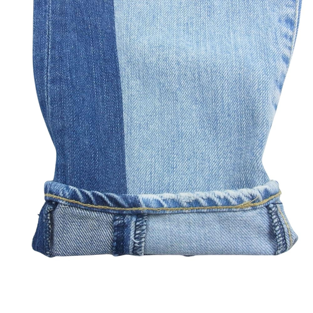 HYSTERIC GLAMOUR ヒステリックグラマー 02172AP08 FBE加工 スタッズ ツートン デニム パンツ インディゴブルー系 30【中古】