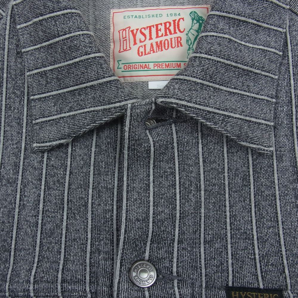 HYSTERIC GLAMOUR ヒステリックグラマー 02172CJ03　 バックプリント ストライプ ジャケット グレー系 S【中古】