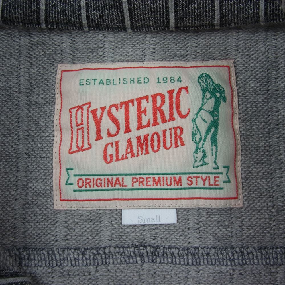 HYSTERIC GLAMOUR ヒステリックグラマー 02172CJ03　 バックプリント ストライプ ジャケット グレー系 S【中古】