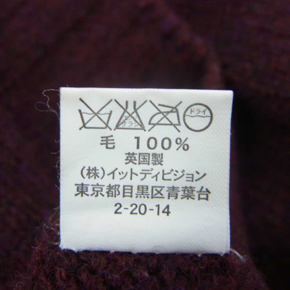 INVERALLAN インバーアラン スコットランド製 ウール クルーネック ニット セーター ワインレッド系 36【中古】