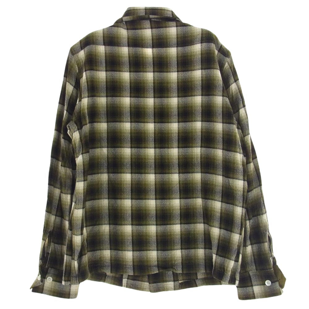 オールドクロウ  19AW OC-19-AW-9 チェック レーヨン オープンカラー 長袖シャツ ブラック系 ゴールド系 S【中古】