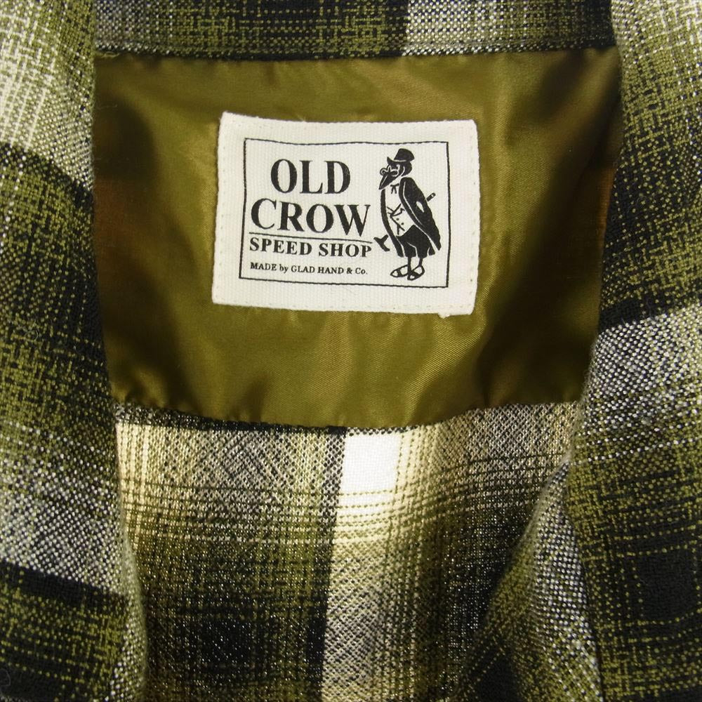 オールドクロウ  19AW OC-19-AW-9 チェック レーヨン オープンカラー 長袖シャツ ブラック系 ゴールド系 S【中古】