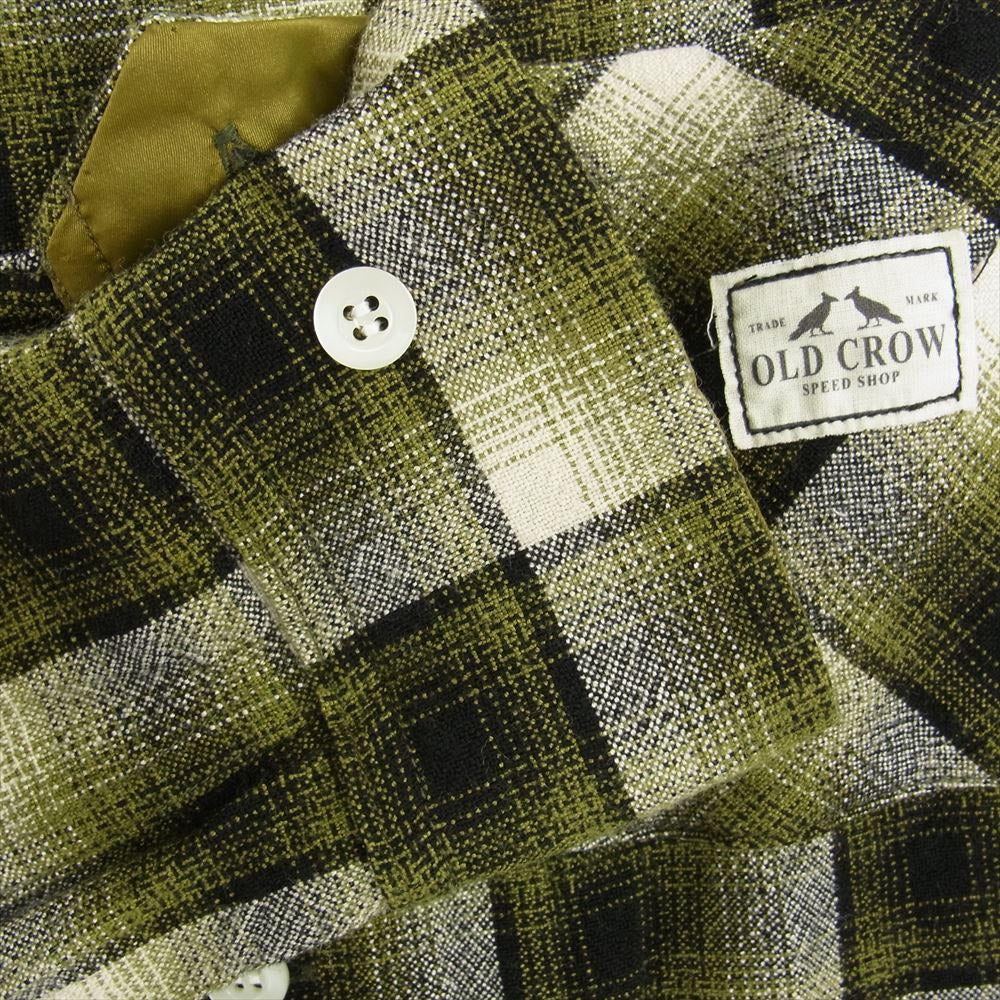 オールドクロウ  19AW OC-19-AW-9 チェック レーヨン オープンカラー 長袖シャツ ブラック系 ゴールド系 S【中古】