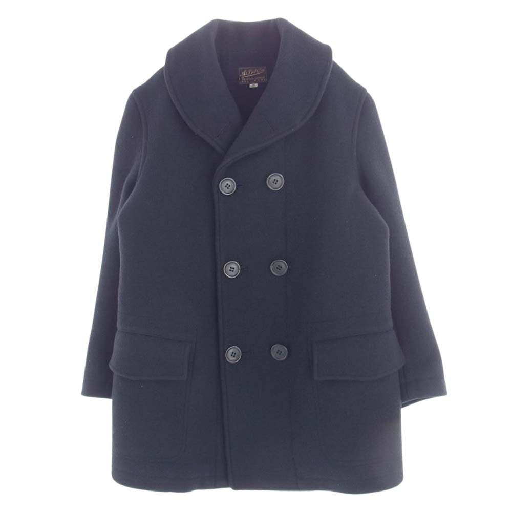 AT LAST アットラスト MACKINAW P-COAT ショールカラー マッキーノコート Pコート ダークネイビー系 38【中古】