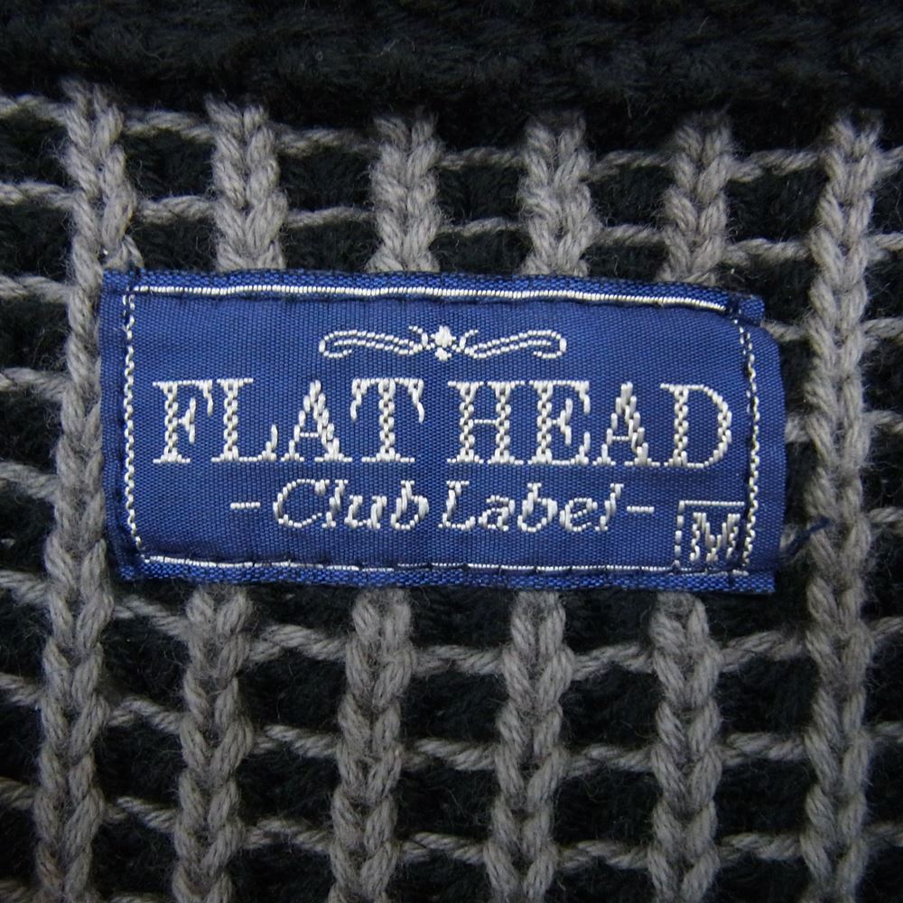 THE FLAT HEAD ザフラットヘッド コットン ニット クルー ネック ブラック系 M【中古】