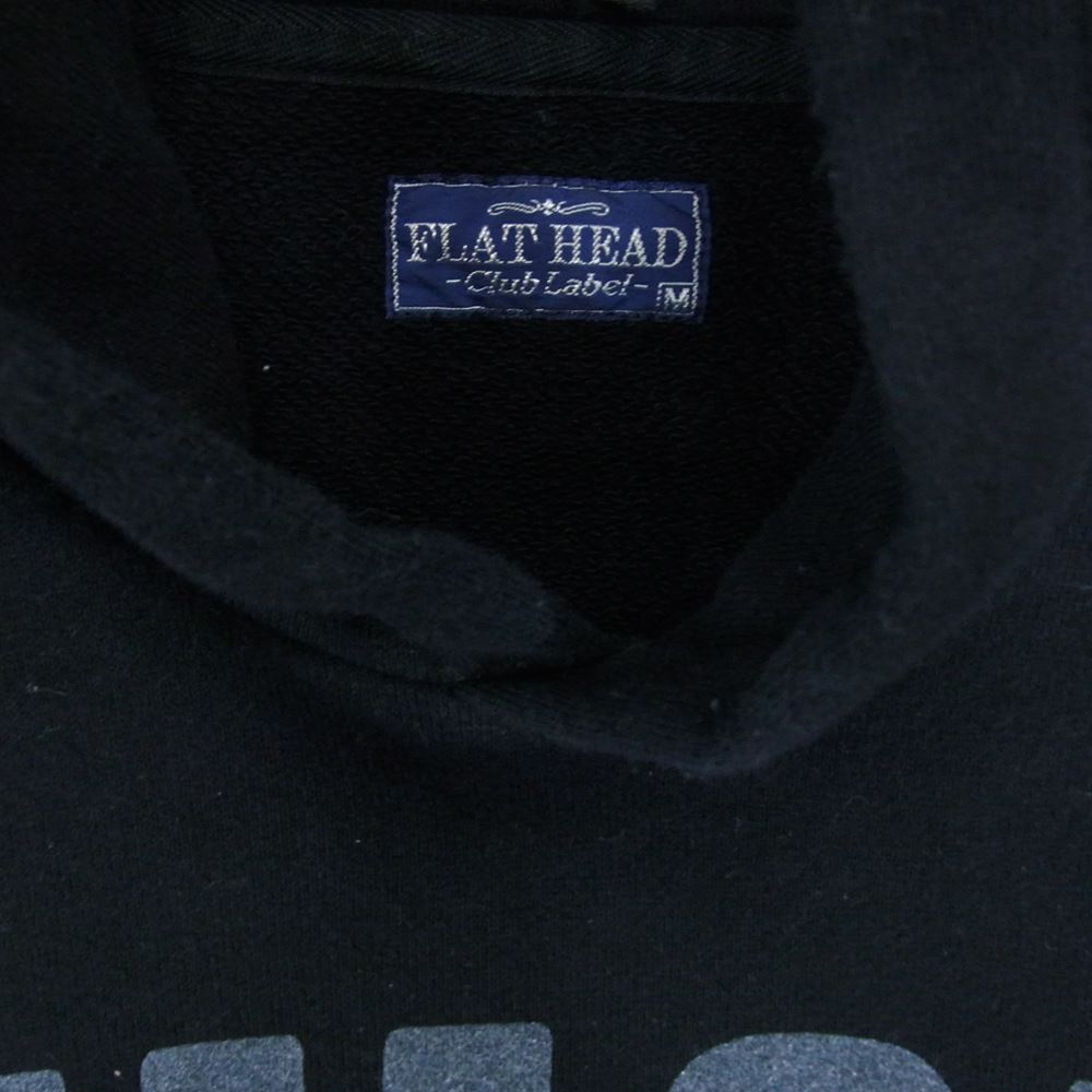 THE FLAT HEAD ザフラットヘッド プリント スウェット プルオーバー パーカー ブラック系 M【中古】