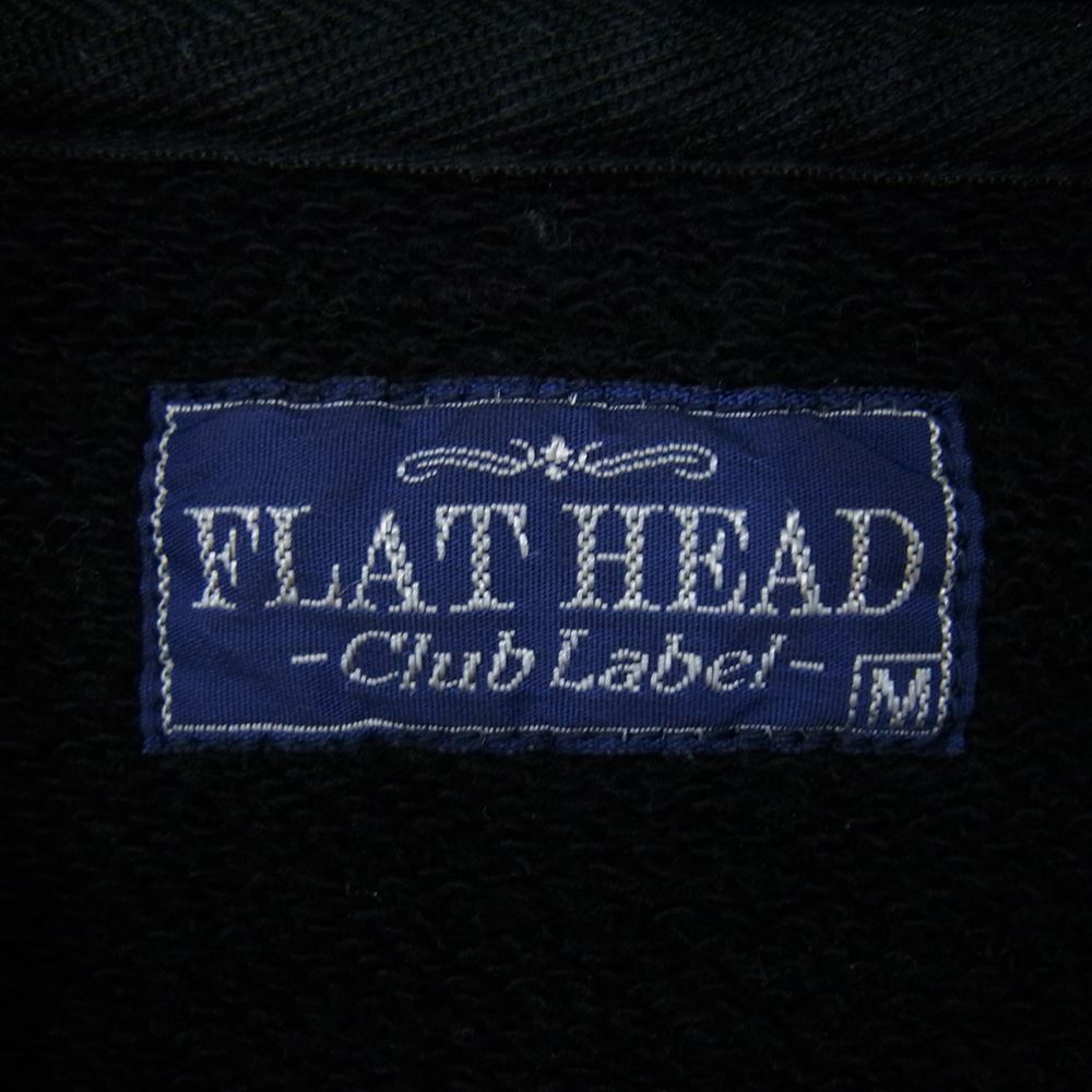 THE FLAT HEAD ザフラットヘッド プリント スウェット プルオーバー パーカー ブラック系 M【中古】