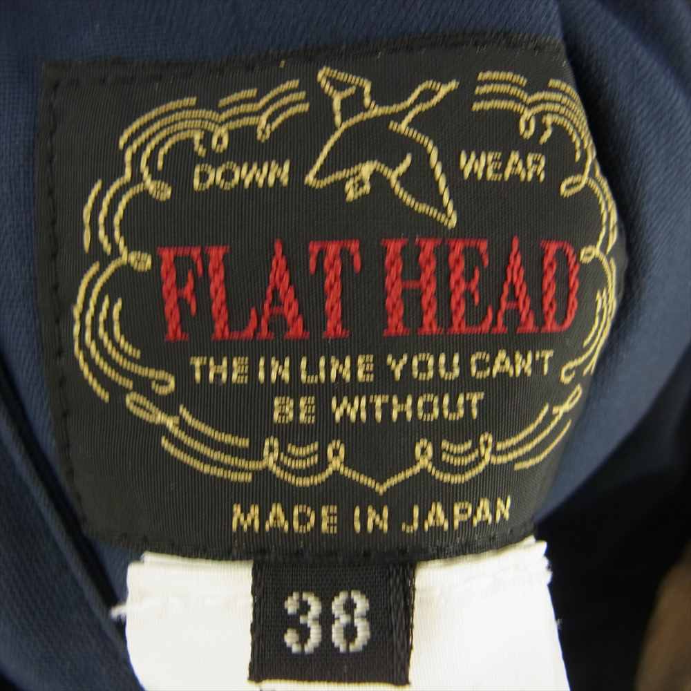 THE FLAT HEAD ザフラットヘッド コーデュロイ ダウン ベスト ネイビー系 ベージュ系 38【中古】