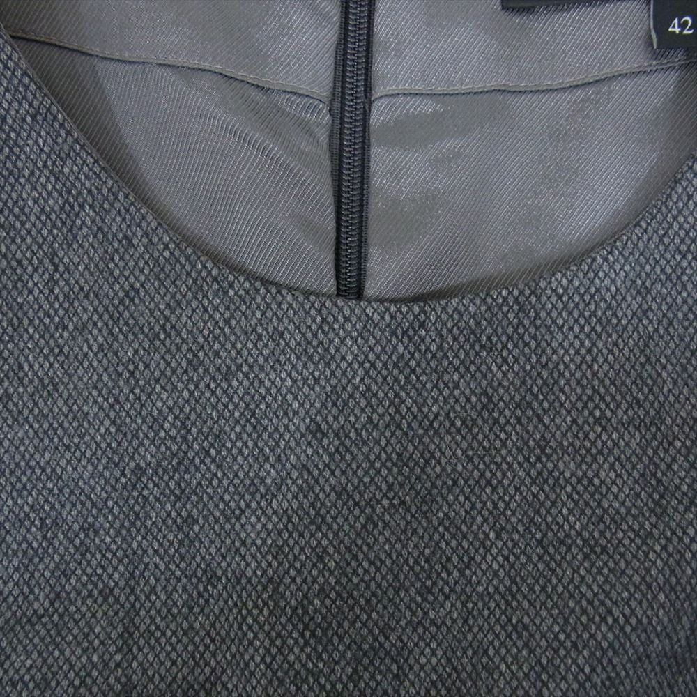 GUCCI グッチ 270668 ZK806 ノースリーブ ウール ワンピース ドレス グレー系 42【中古】