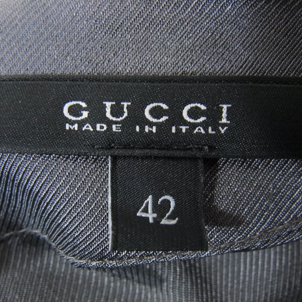 GUCCI グッチ 270668 ZK806 ノースリーブ ウール ワンピース ドレス グレー系 42【中古】