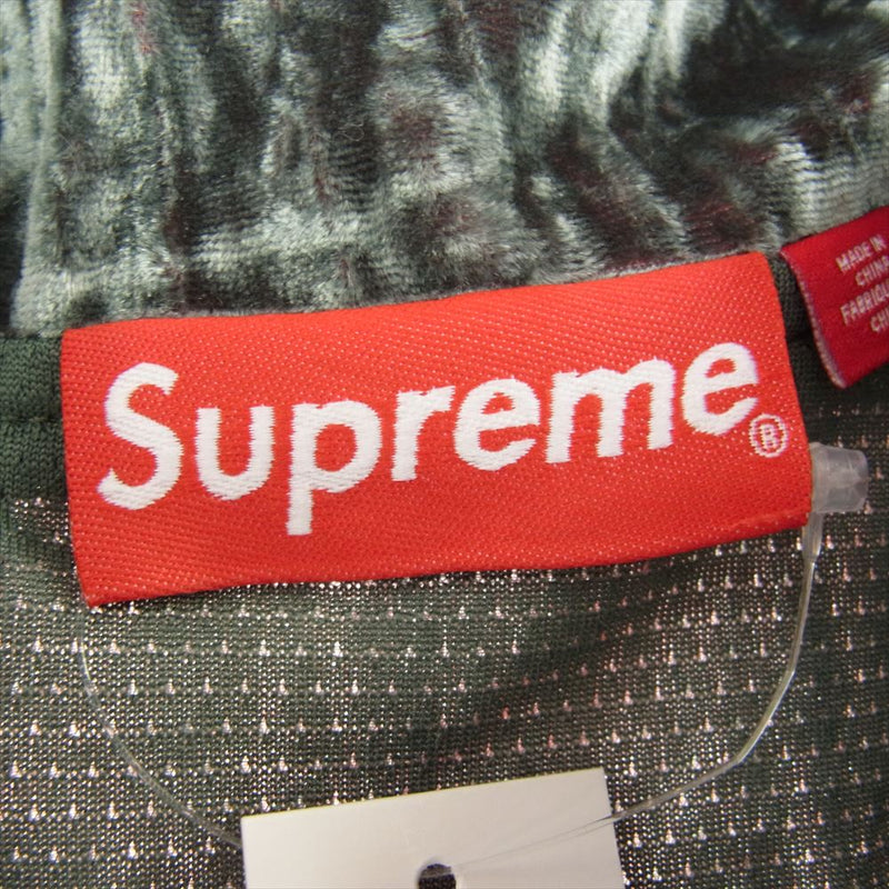 Supreme シュプリーム 23AW Crushed Velvet Track Jacket クラッシュベルベット トラック ジャケット グリーン系 M【極上美品】【中古】