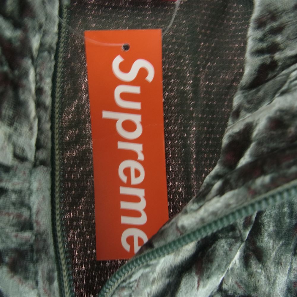 Supreme シュプリーム 23AW Crushed Velvet Track Jacket クラッシュベルベット トラック ジャケット グリーン系 M【極上美品】【中古】