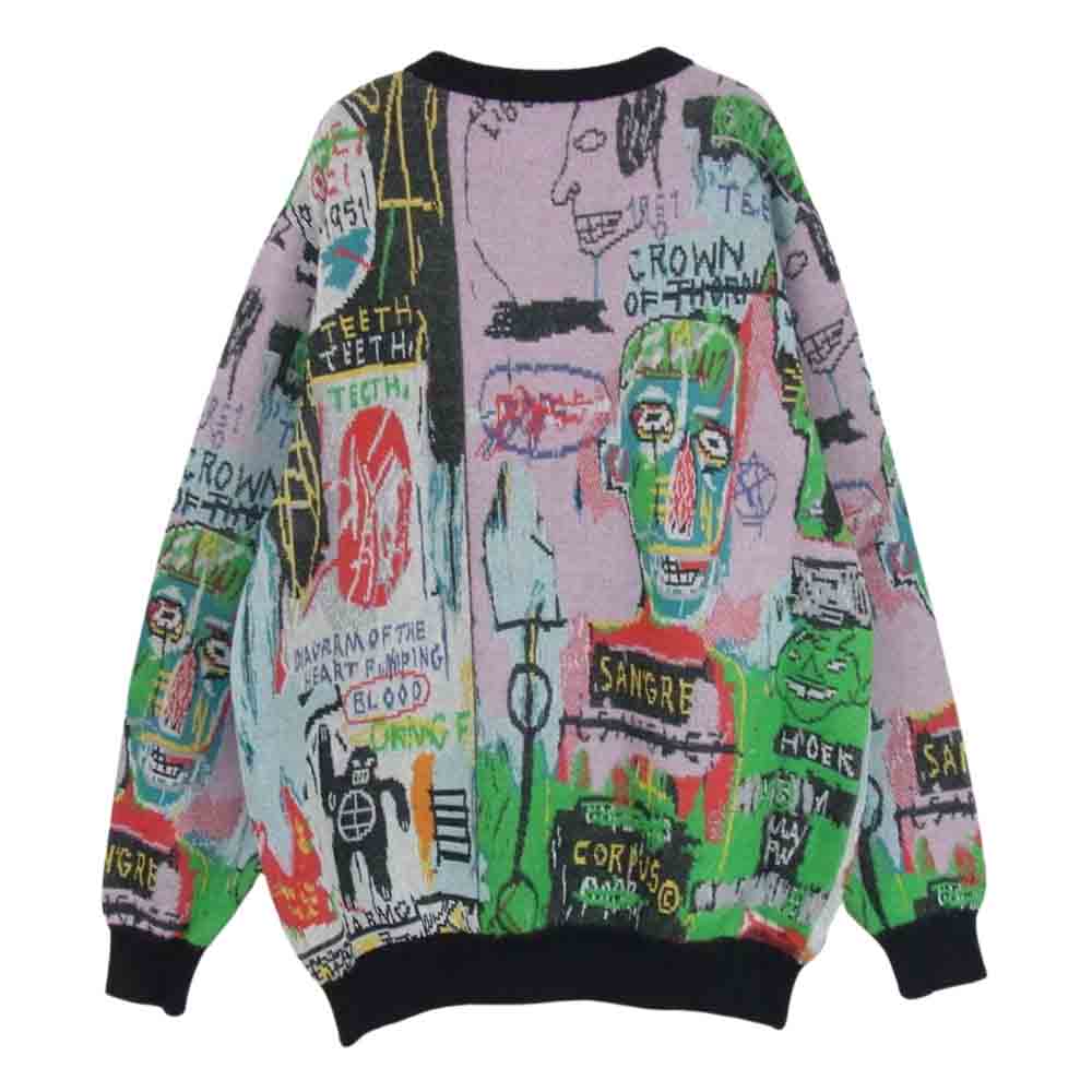 WACKO MARIA ワコマリア BASQUIAT-WM-KN03 JEAN-MICHEL BASQUIAT CREW NECK SWEATER TYPE-3 バスキア クルーネック セーター マルチカラー系 M【極上美品】【中古】