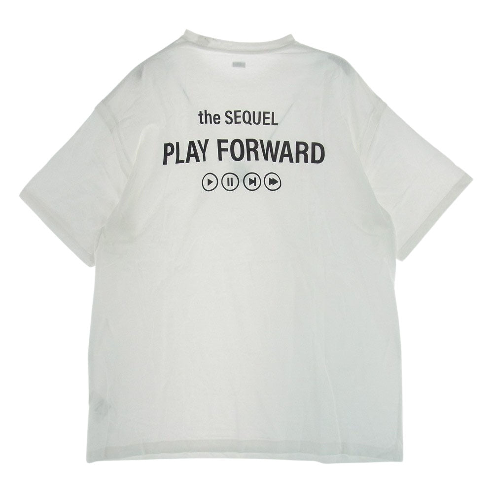 シークエル コットン プリント Tシャツ 半袖  ホワイト系 XL【中古】