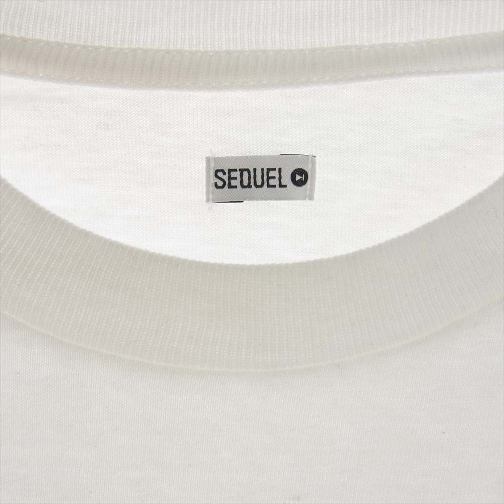 シークエル コットン プリント Tシャツ 半袖  ホワイト系 XL【中古】