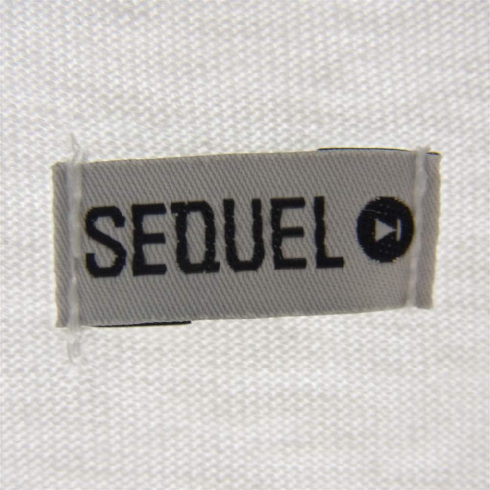 シークエル コットン プリント Tシャツ 半袖  ホワイト系 XL【中古】