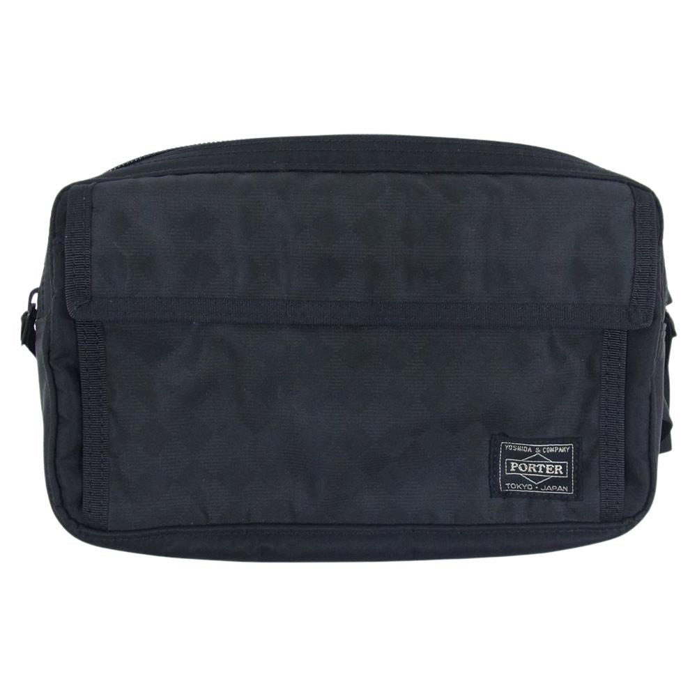 PORTER ポーター BLACK PATTERN WAISTBAG ブラックパターン ウェスト バッグ ブラック系【中古】