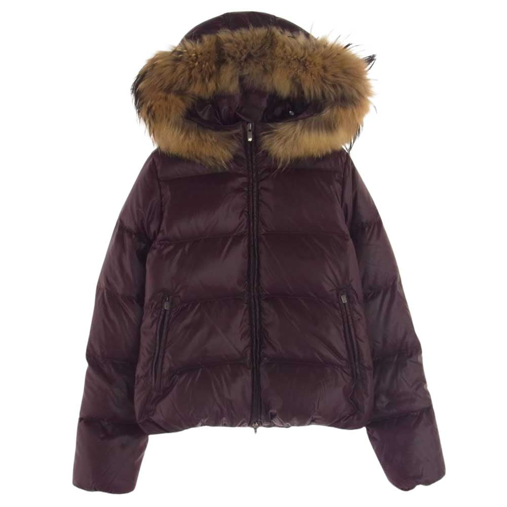 DUVETICA デュベティカ D.030.04.MFN-1001R 国内正規品 ADHARA アダラ ファー フーディ ナイロン ダウン ジャケット ワインレッド系 38【中古】