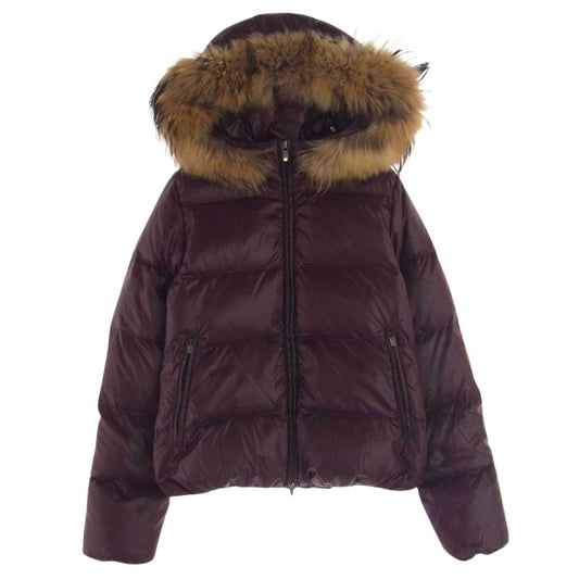 DUVETICA デュベティカ D.030.04.MFN-1001R 国内正規品 ADHARA アダラ ファー フーディ ナイロン ダウン ジャケット ワインレッド系 38【中古】