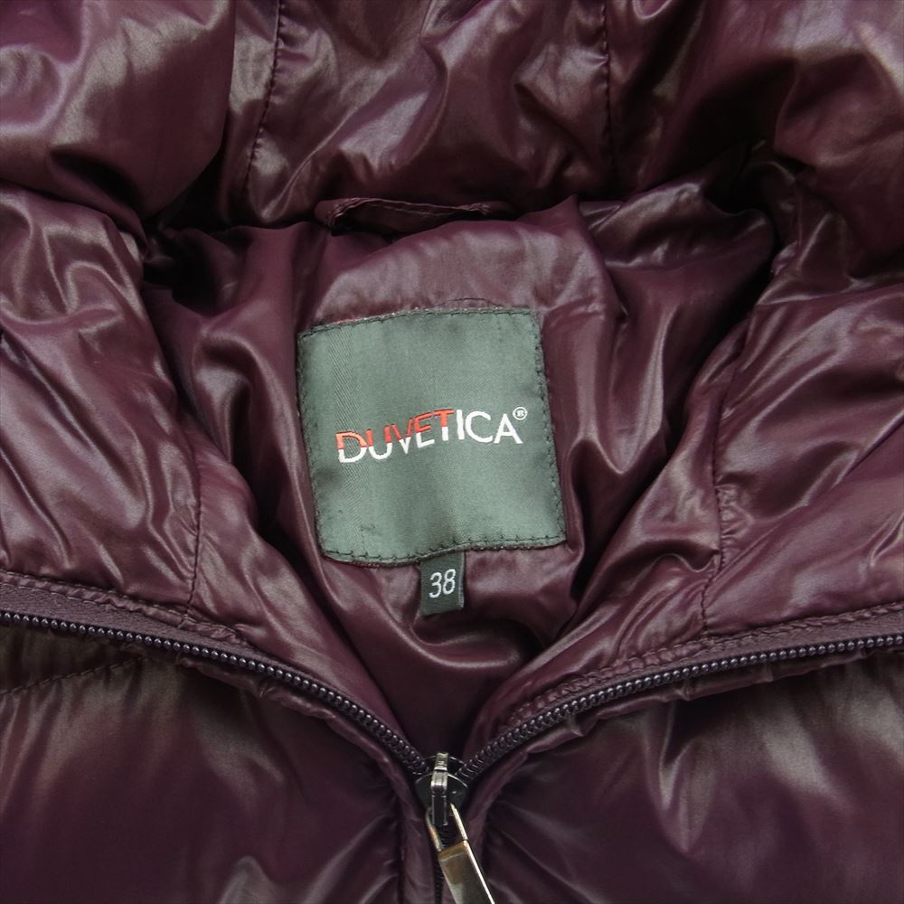 DUVETICA デュベティカ D.030.04.MFN-1001R 国内正規品 ADHARA アダラ ファー フーディ ナイロン ダウン ジャケット ワインレッド系 38【中古】