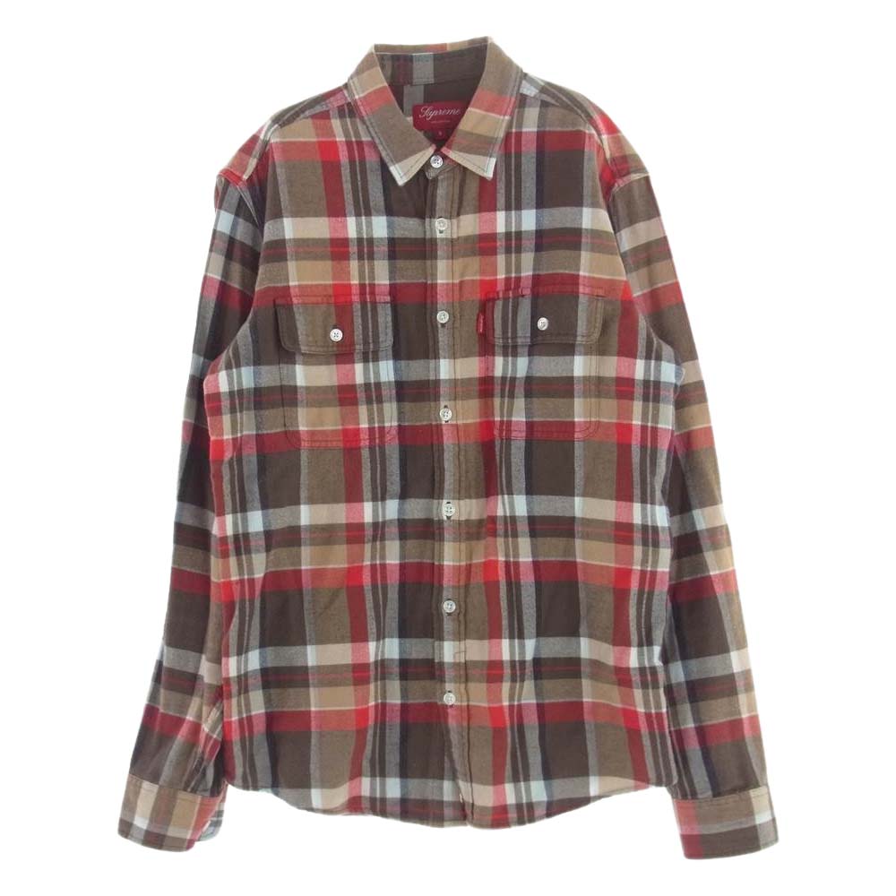 Supreme シュプリーム コットン  ネルチェック ネルシャツ 長袖シャツ ブラウン系 マルチカラー系 S【中古】
