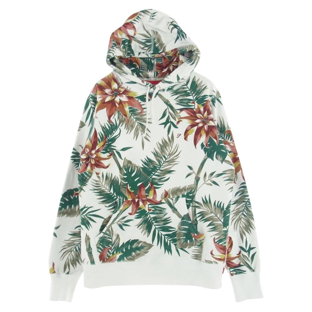 Supreme シュプリーム 12SS Floral Pullover フローラル 花柄 プルオーバー パーカー ホワイト系 S【中古】