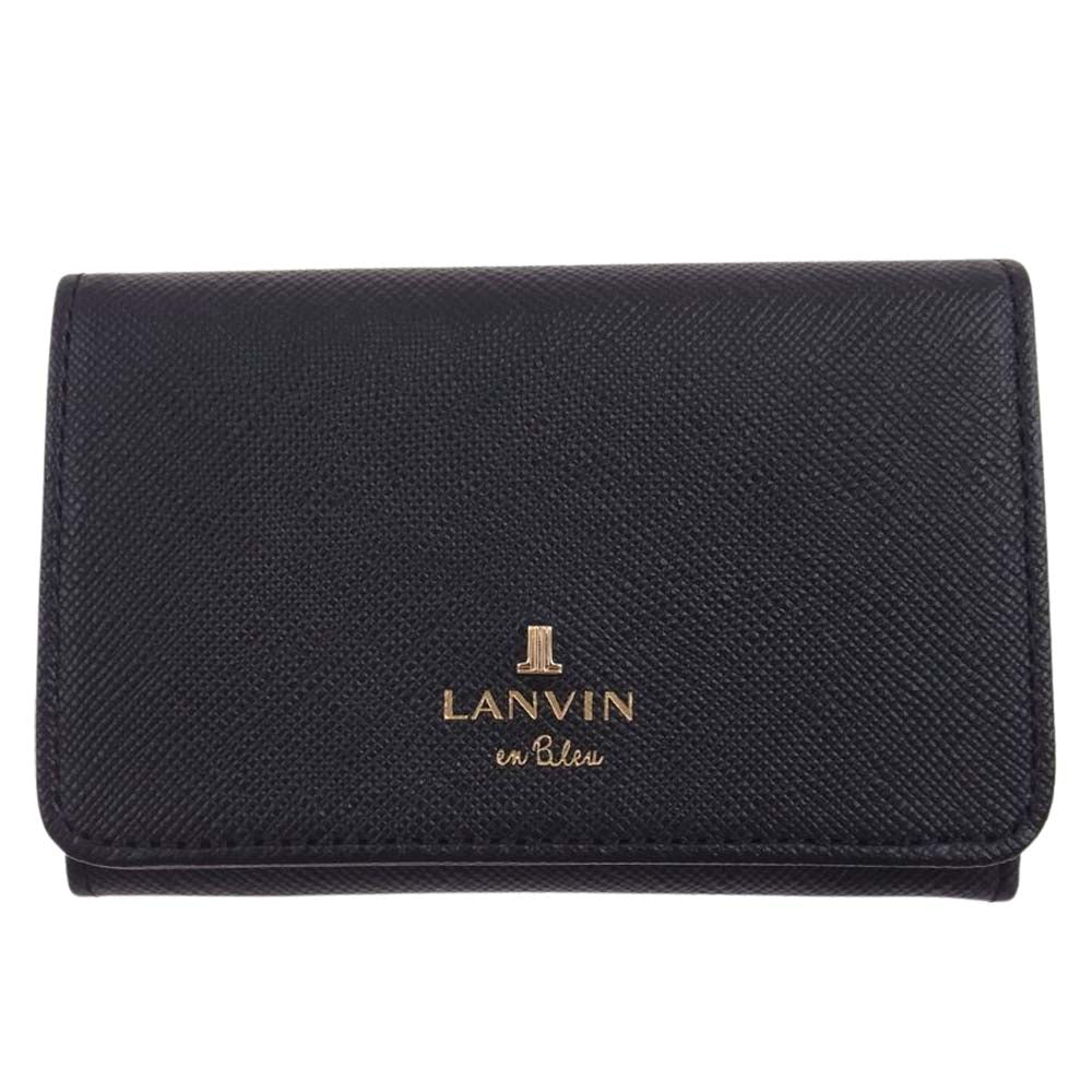 LANVIN en Bleu ランバンオンブルー 480114 リュクサンブール 牛革 名刺入れ カードケース ブラック系【新古品】【未使用】【中古】