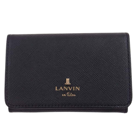 LANVIN en Bleu ランバンオンブルー 480114 リュクサンブール 牛革 名刺入れ カードケース ブラック系【新古品】【未使用】【中古】