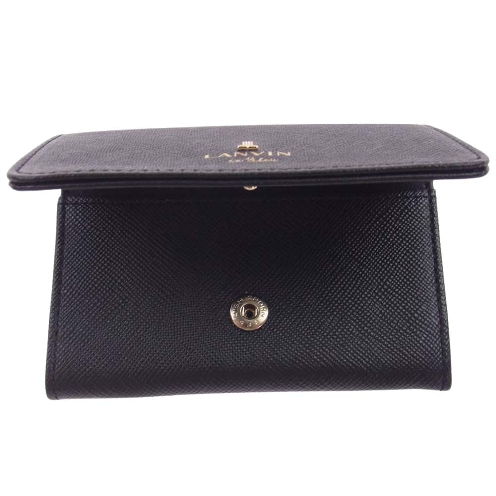 LANVIN en Bleu ランバンオンブルー 480114 リュクサンブール 牛革 名刺入れ カードケース ブラック系【新古品】【未使用】【中古】