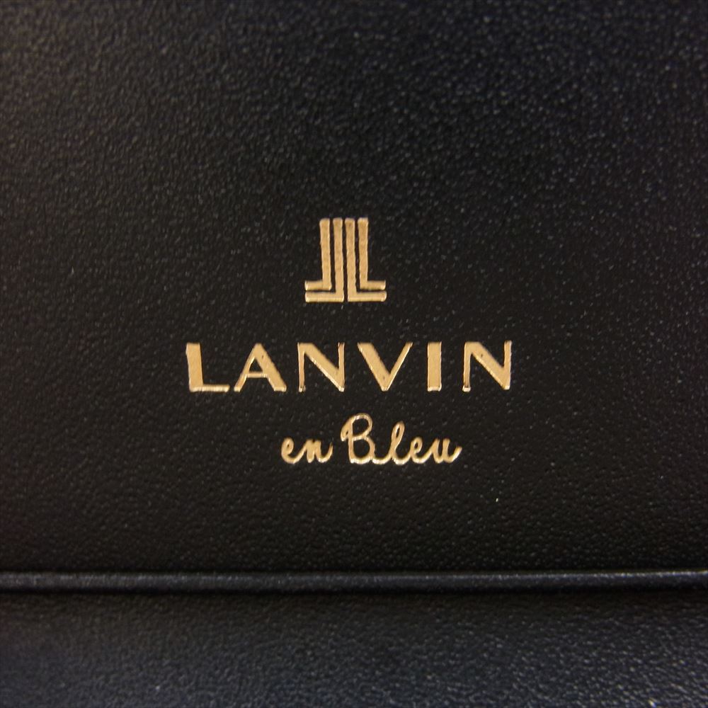 LANVIN en Bleu ランバンオンブルー 480114 リュクサンブール 牛革 名刺入れ カードケース ブラック系【新古品】【未使用】【中古】