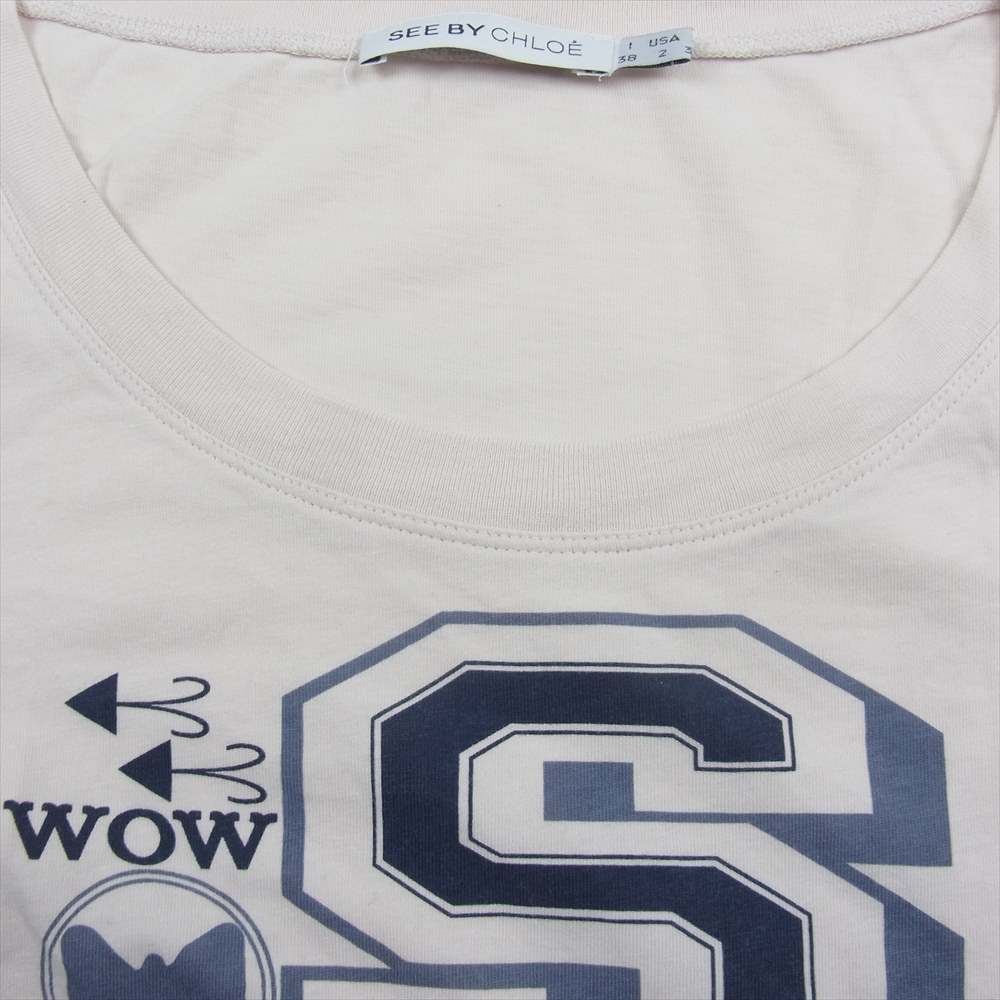 SEE BY CHLOE シーバイクロエ プリント Tシャツ オフホワイト系 38【中古】