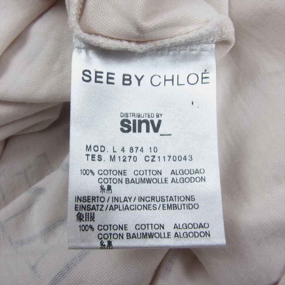 SEE BY CHLOE シーバイクロエ プリント Tシャツ オフホワイト系 38【中古】