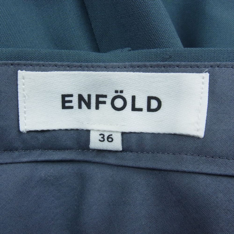 ENFOLD エンフォルド 22SS 300FS131-0100 AIR FORZA 2タック ワイド スラックスパンツ グリーン系 36【中古】