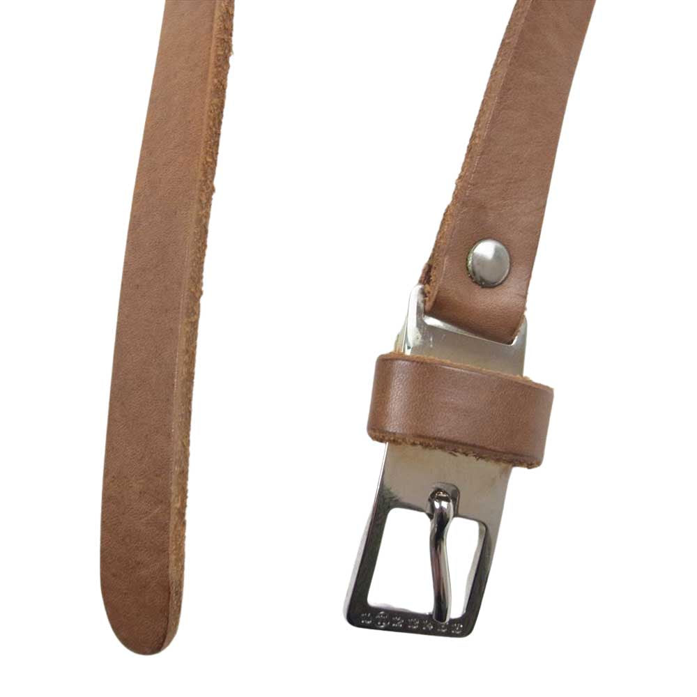 MAISON MARTIN MARGIELA メゾンマルタンマルジェラ 11ライン バックル ナロータイプ レザー ベルト ブラウン系 80【中古】
